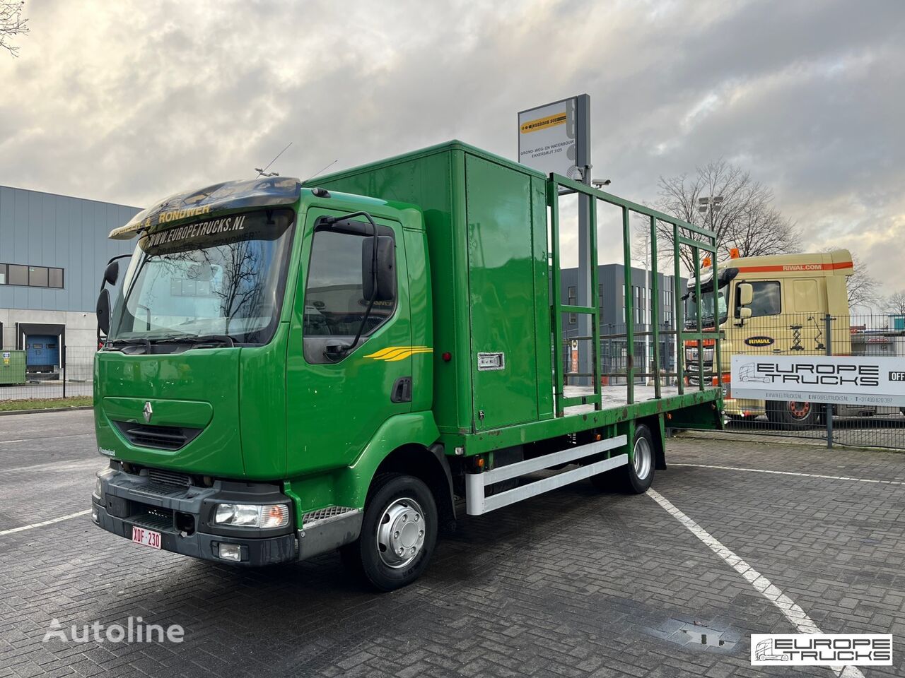 камион со рамна платформа Renault Midlum 180 Full Steel - Manual - Belgium Truck