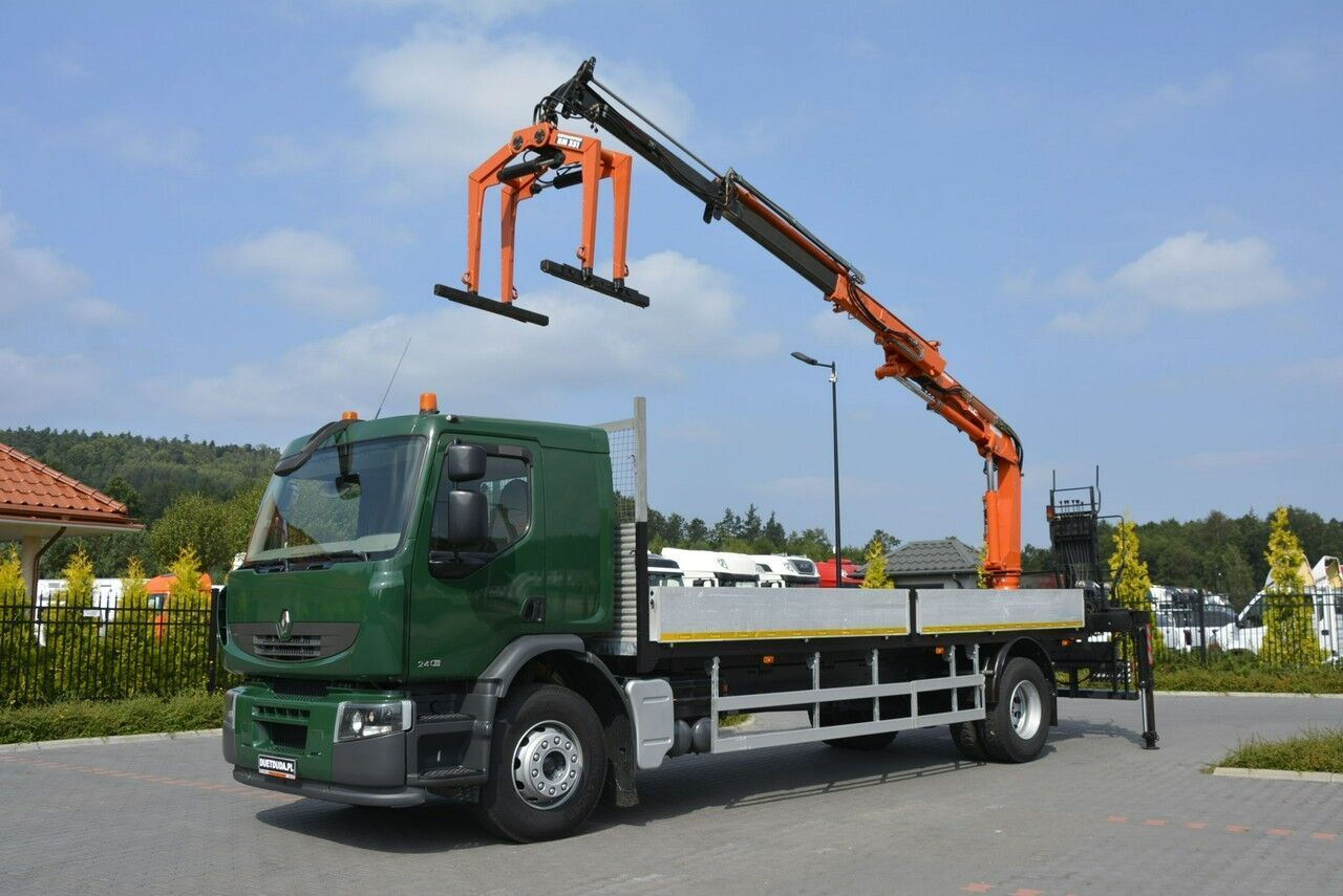 Renault Premium 180.240DXI długość Skrzyni-6.820cm + HDS TEREX TLC 92.2 flatbed truck - Autoline