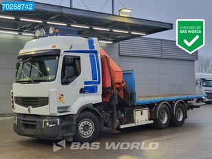 Renault Premium 450 6X4 Palfinger PK54000 E Kran Crane Retarder Steelsus flatbed truck