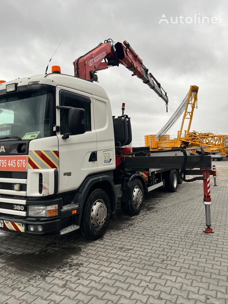 Scania  114 G 380 + HDS flatbed truck