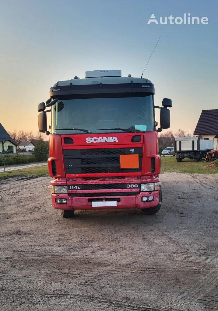 Scania 144L flatbed truck