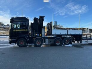 ciężarówka burtowa Scania 2016 Scania R490 8x2 Crane truck w/ 85 t/m HMF crane w/ Jib and
