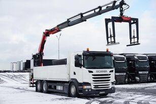 бортовой грузовик Scania G 410 / 6 X 2 / SKRZYNIOWY + HDS / PALFINGER PK 23002  / OŚ SKRĘ