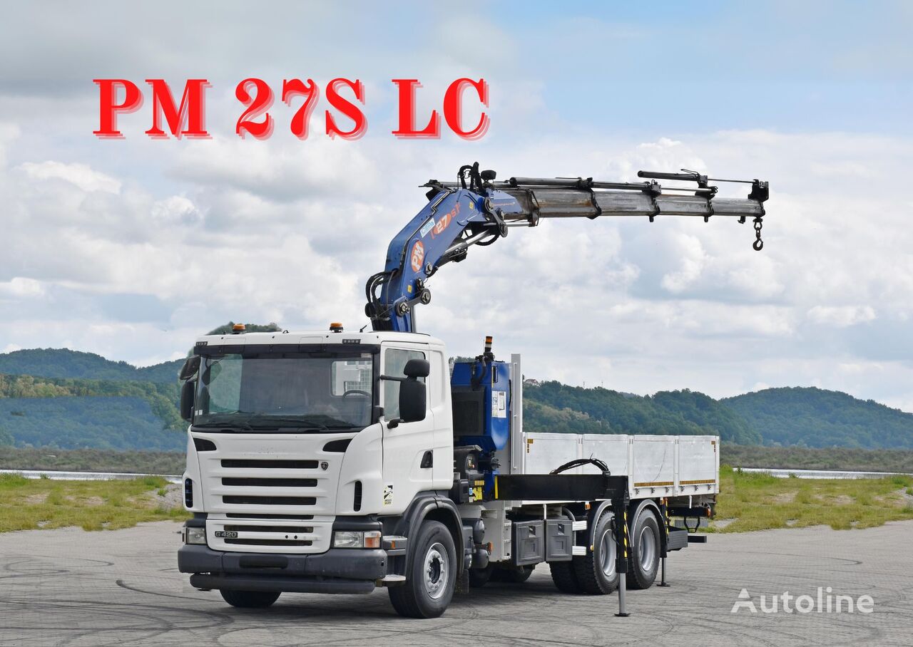 Scania G 420*PRITSCHE 6,90m * PM 27S LS + FUNK/6x4 flatbed truck
