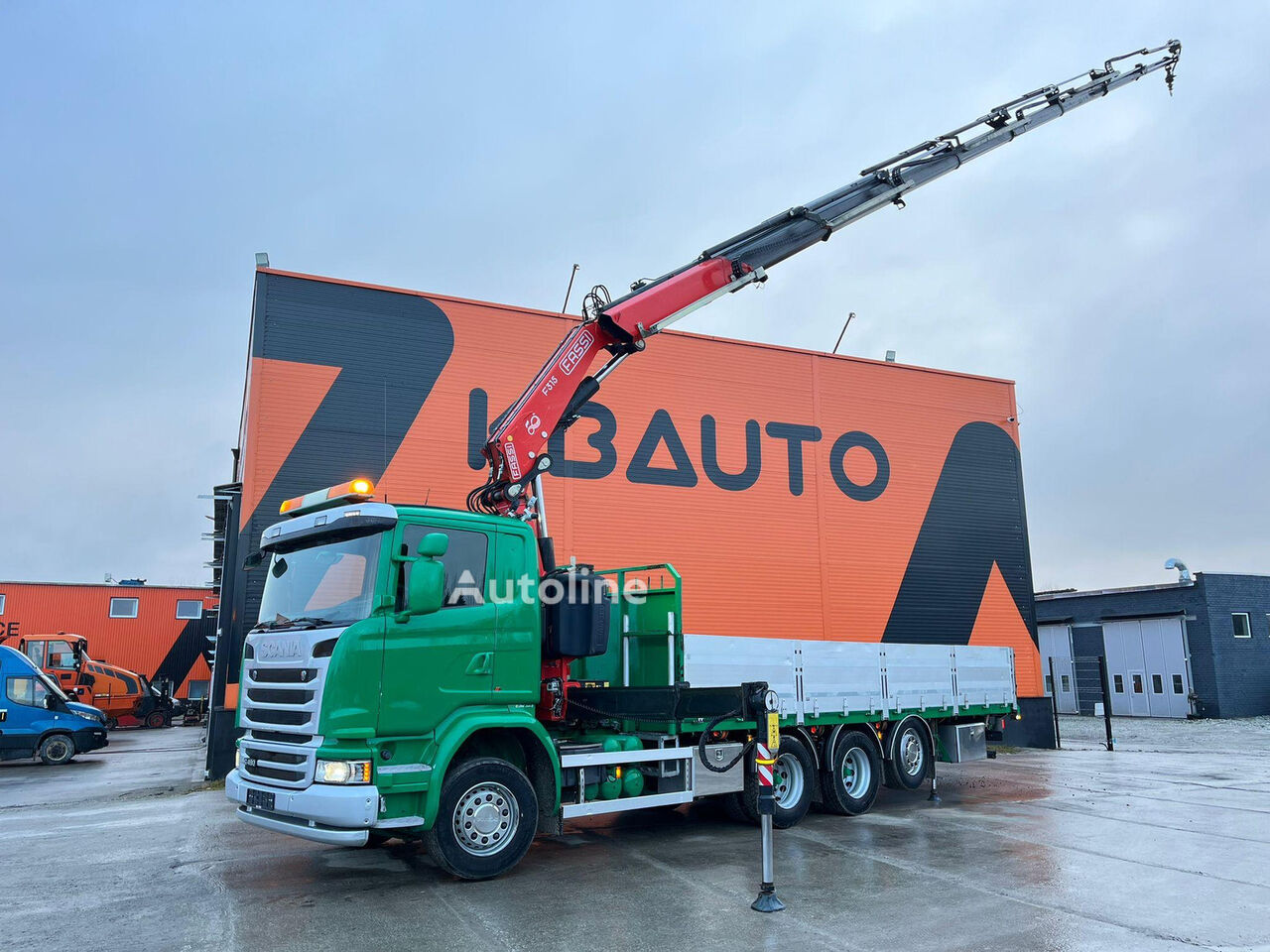 parda veoauto Scania G 490 8x4*4 FASSI F315 / PLATFORM L=7240 mm