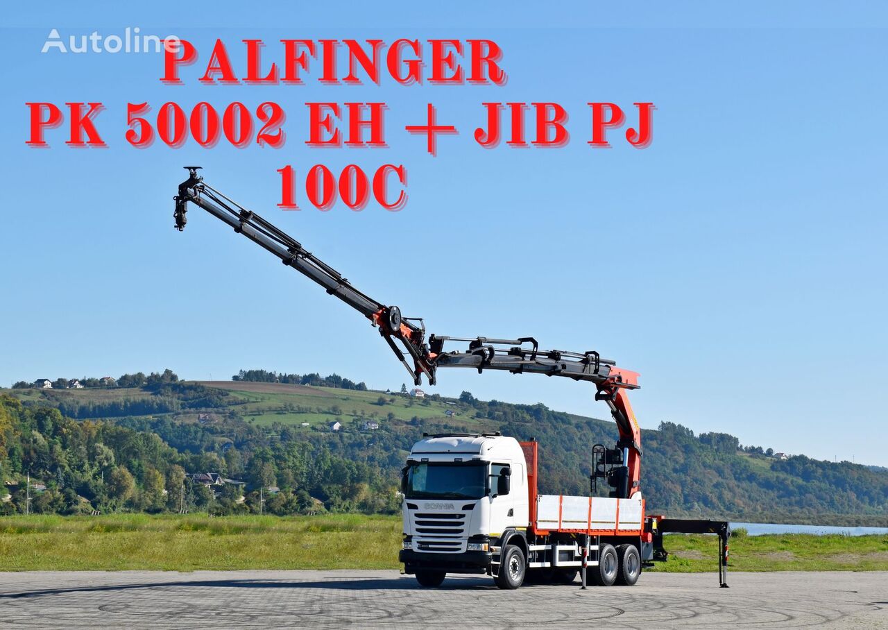 플랫베드 트럭 Scania G 490* PK 50002 EH + JIB PJ100C + FUNK /6x4