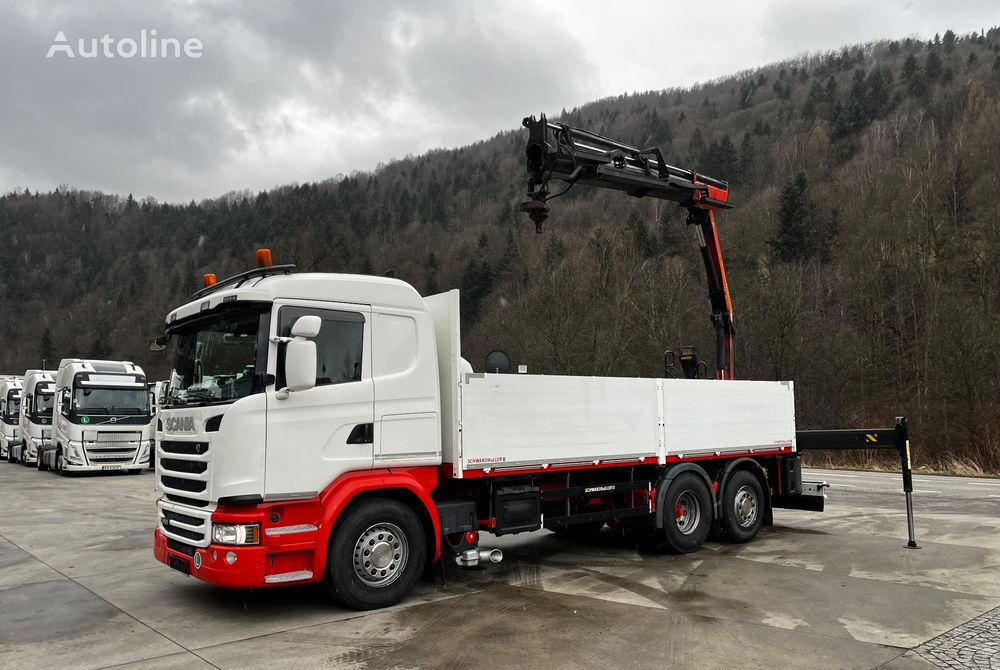 Scania G450 // 6x2// Skrzynia 6.40x2.49 // HDS Palfinger // Oś skrętna  open laadbak vrachtwagen