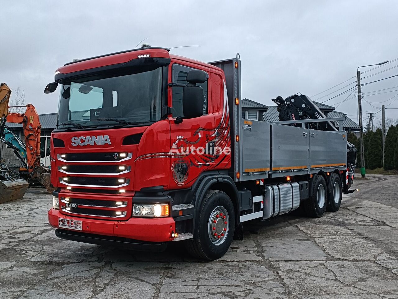 Scania G480 E5 Adblue 6x4 Hiab 288 E6 Wyciagarka/ Funkcje açık kasa kamyon