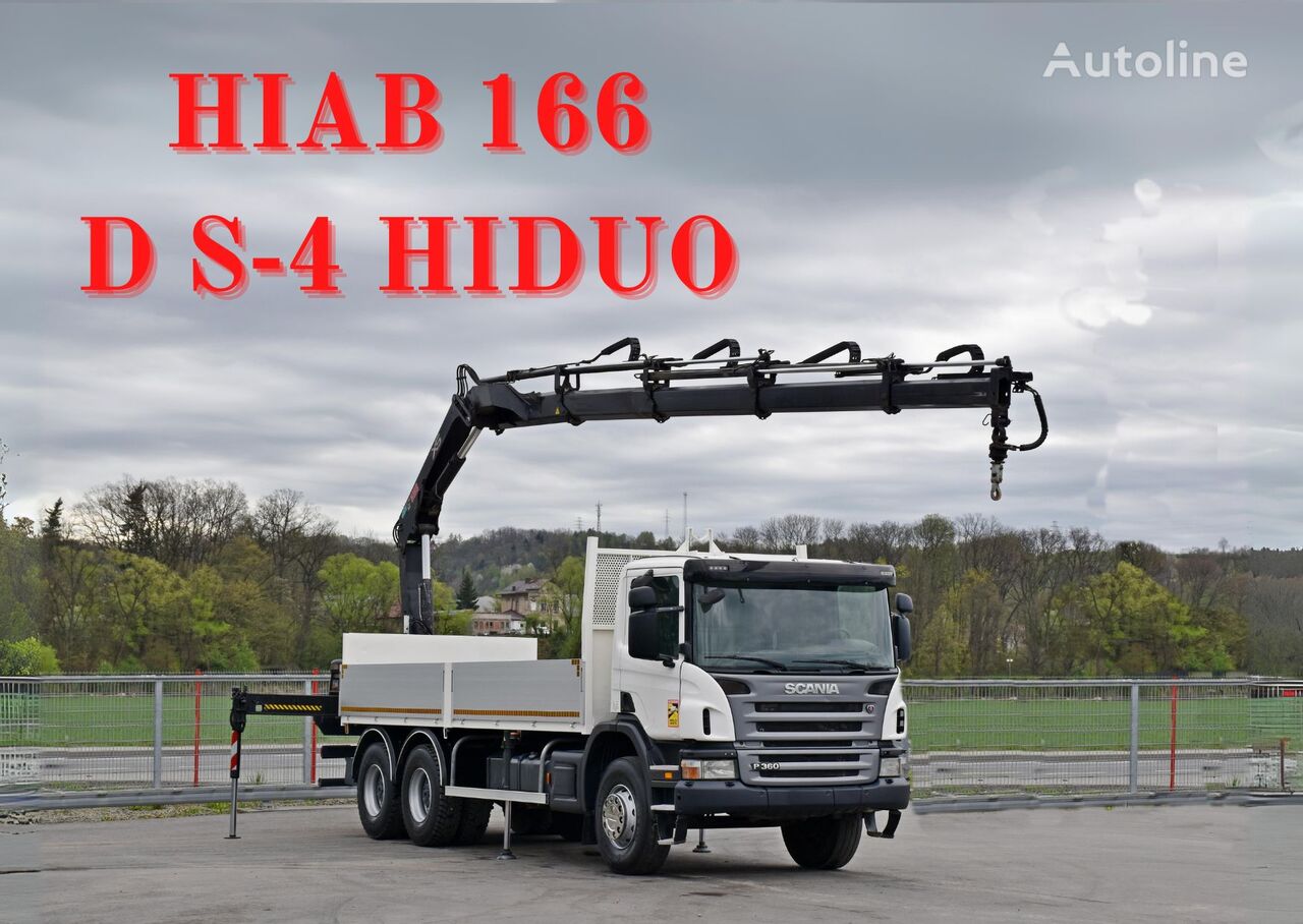 camion pianale Scania P 360 * HIAB 166D S-4 HIDUO/FUNK * 6x4