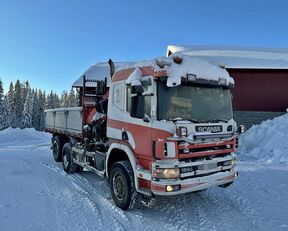 camião de caixa aberta Scania P124 *AWD *4x4 *3 axles *DUMPER+crane PALFINGER 24500+WINCH *3 *