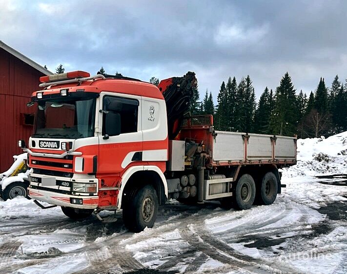 کامیون کفی Scania P124 *AWD *4x4 *3 axles *DUMPER+crane PALFINGER 24500+WINCH *3 W