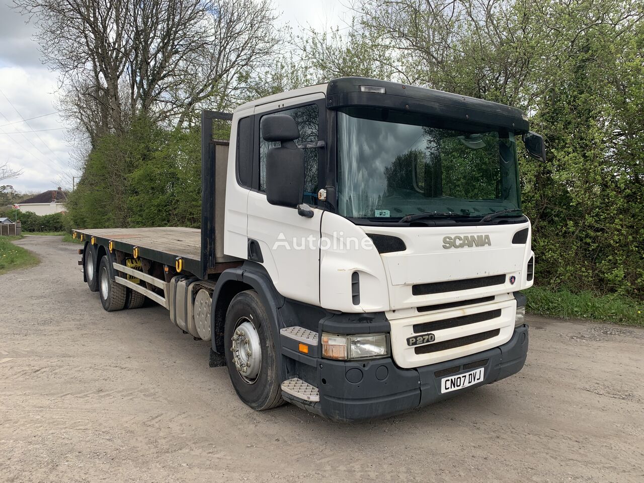 Scania P270 flatbed truck