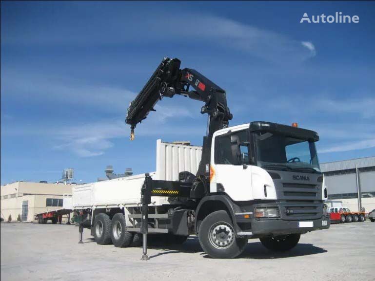 Scania P310 + HIAB XS 477 E-8 HIPRO flatbed truck