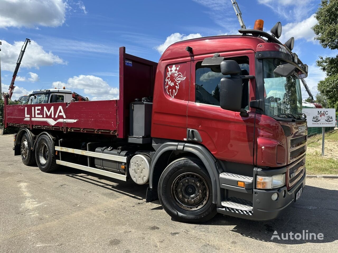 Scania P380 6x2 PLATFORM (6m10) - LIFT + STEERING AXLE - MANUAL 3+3 SPL flatbed truck