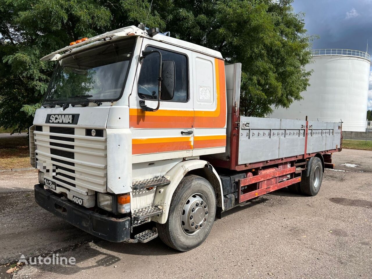 bortinis sunkvežimis Scania R 143 4x2 full steel manual platform