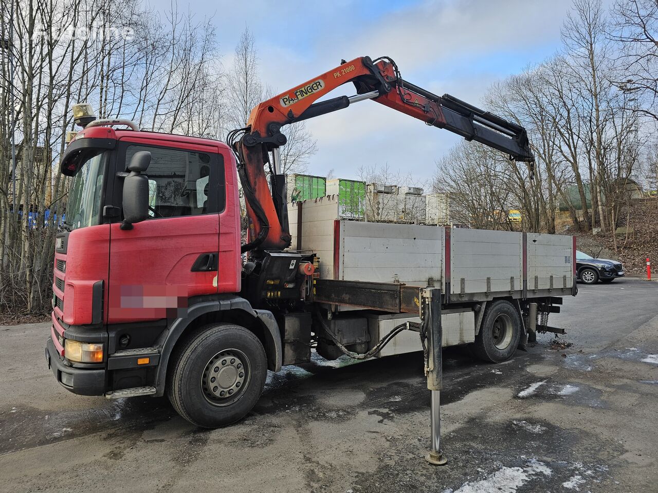 Scania R124 360 flatbed truck