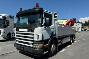 Scania R124 420 6x2 Fassi 260 Flyjib camión caja abierta