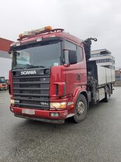 Scania R124 470Hp 6x2 HIAB 288 - E7  flatbed truck