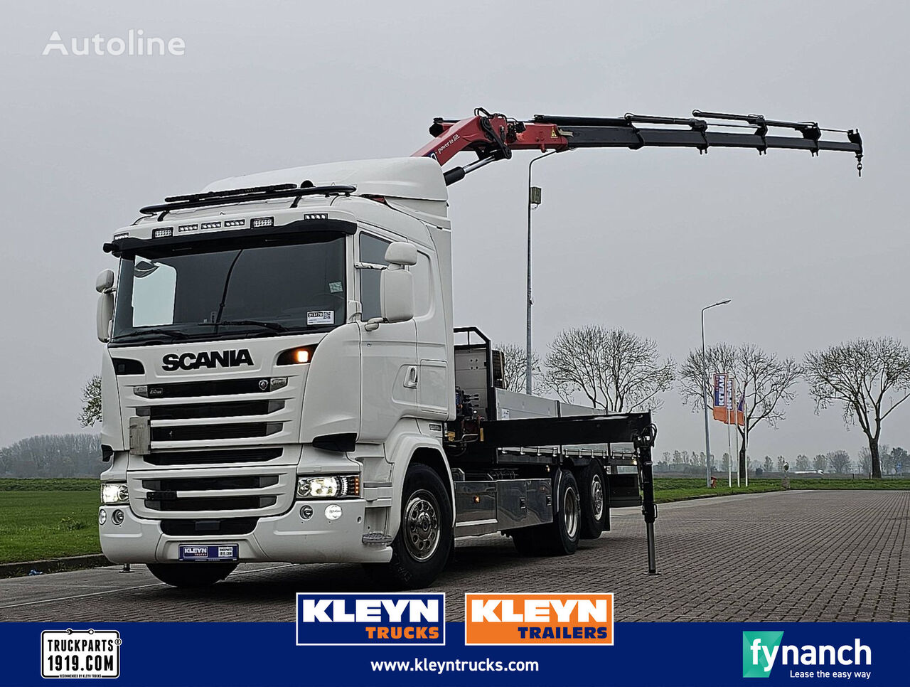 Scania R410 6X2 HMF 1520 K5 REM. camión caja abierta