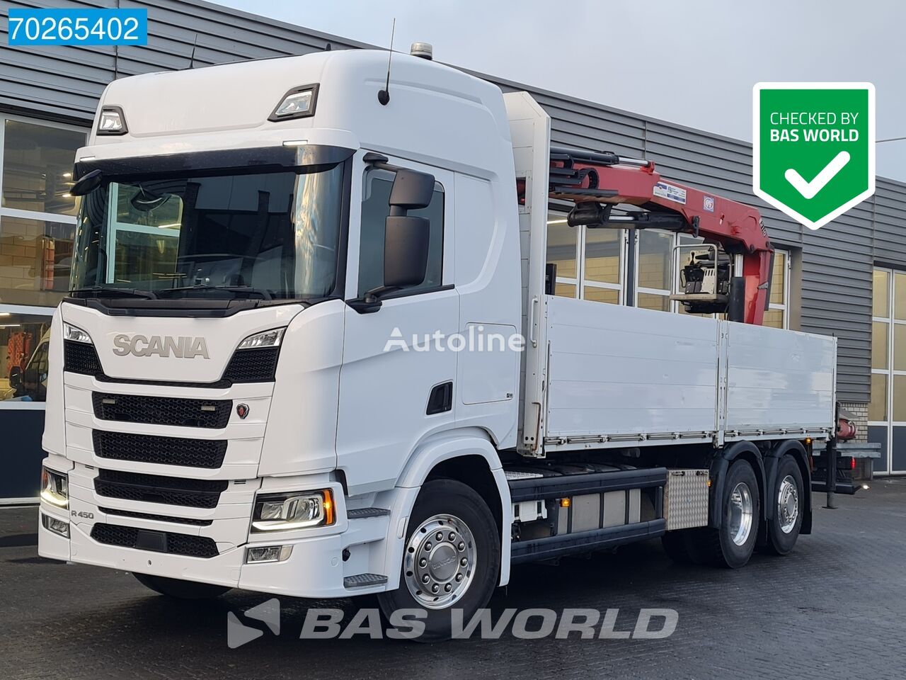 бортовой грузовик Scania R450 6X2 HMF 2110 L Crane Kran Retarder Lift+Lenkachse Euro 6