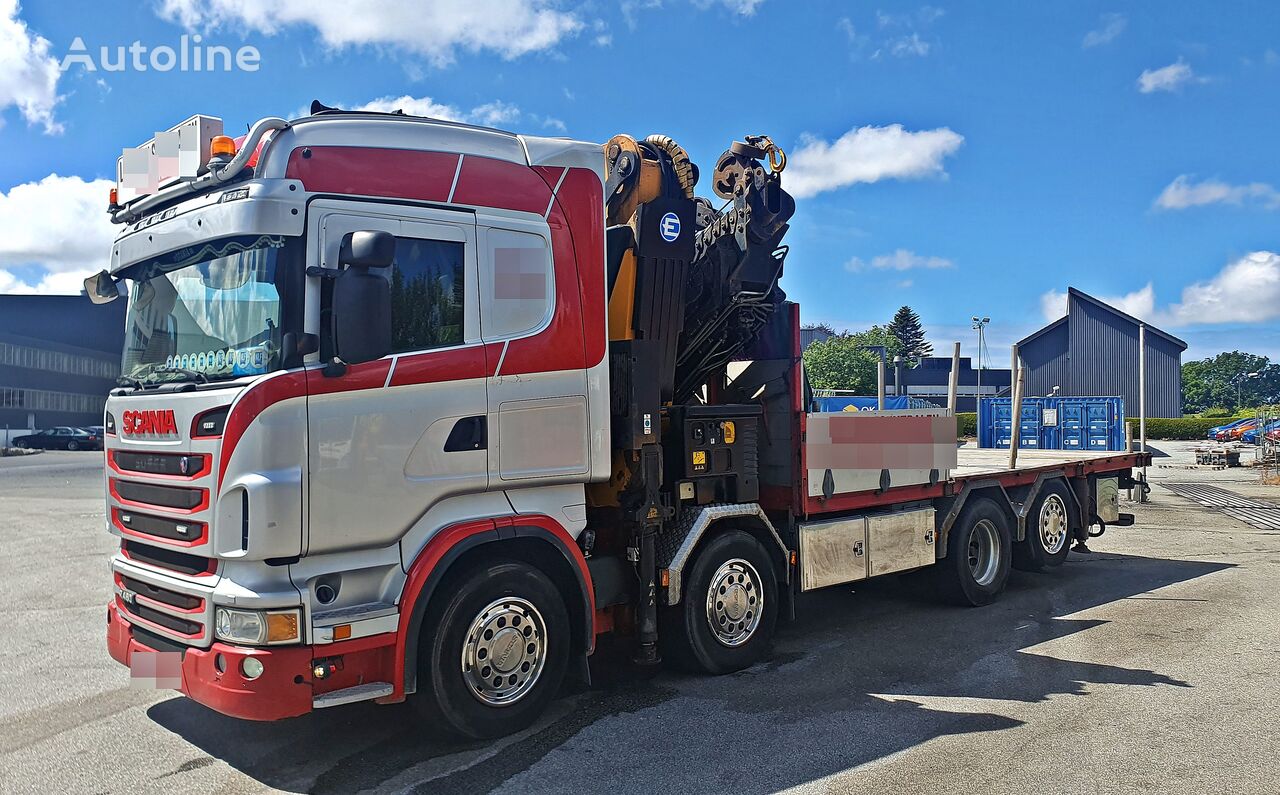 Scania R480 *8x2 *crane EFFER 655 9S+WINCH *BOAT TRANSPORT * flatbed truck