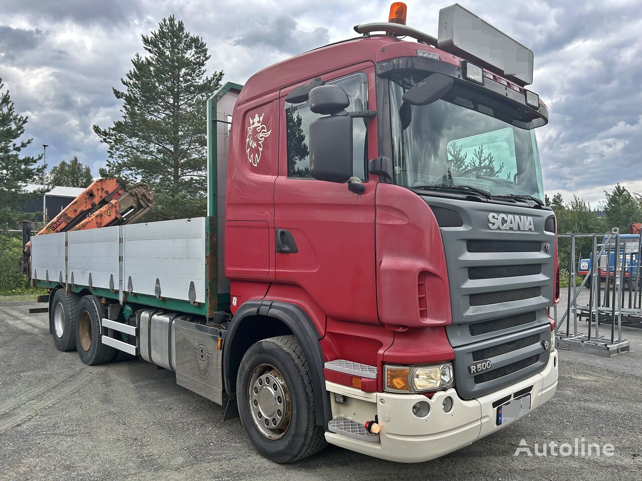 Scania R500 *6x2 *crane PALFINGER 16t/m + REMOTE *PLATFORM 6.20m *VIDEO flatbed truck