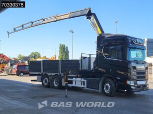 Scania R580 6X2 Palfinger PK23002 SH-E Kran Crane Remote Full Air Lift- flatbed truck