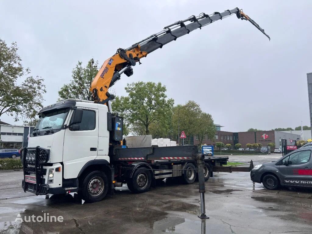 camião de caixa aberta Volvo FH 12.460 8X2 + COPMA 810.8 + FLY JIB