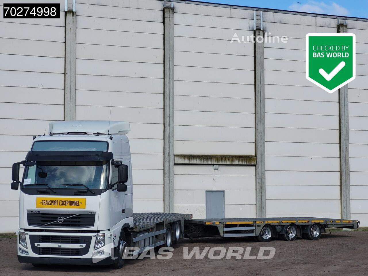 Truk flatbed Volvo FH 420 6X2 Transporter combi Winch Liftachse 2xTanks Hydraulik E - Autoline