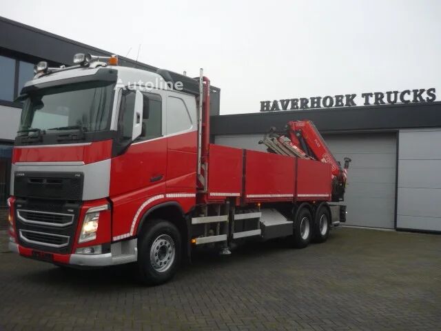 Volvo FH 460 6x4 Fassi F455 -6 fladvogn lastbil