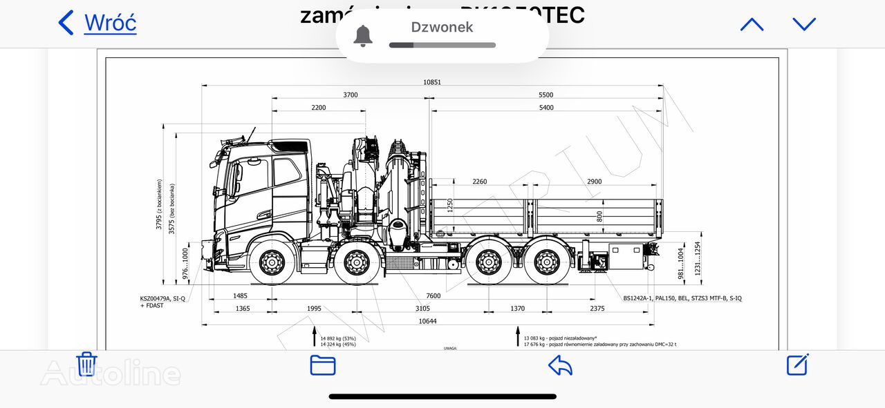 new Volvo FH 500 flatbed truck