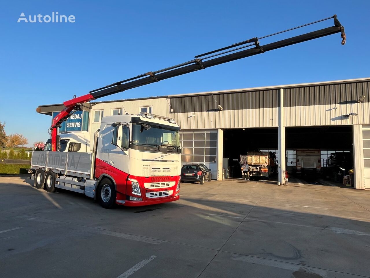 Volvo FH 500, 2017, Fassi 195 + RC fladvogn lastbil - Autoline