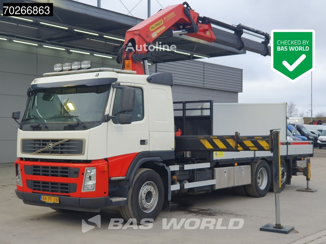 camion plateau Volvo FM 300 6X2 Crane Kran Palfinger PK42502 NL-Truck Liftachse