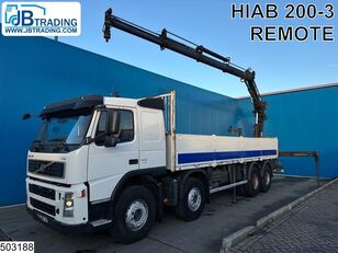 camion plateau Volvo FM 400 8X4, HIAB, Remote, Leaf suspension