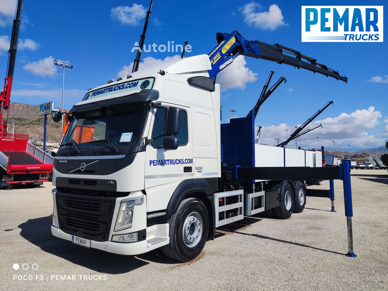 کامیون کفی Volvo FM 500 6X2 GRUA PALFINGER PK 29002 CAJA FIJA EURO 6 - Autoline