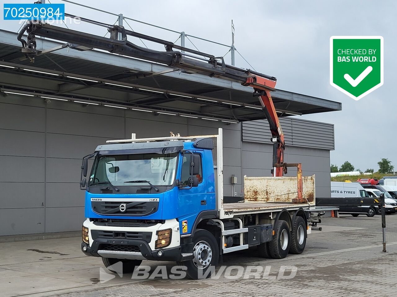 Volvo FMX 370 6X4 Full Steel Palfinger PK18.002 Remote Euro 5 フラットベッドトラック