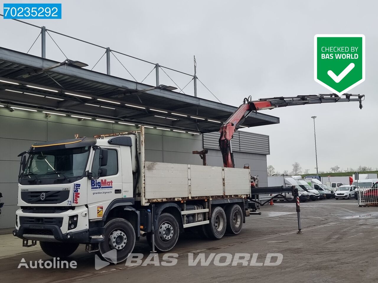 bortinis sunkvežimis Volvo FMX 460 8X4 Fassi F245AC.0.26 Kran 6 extensions VEB+ Euro 5