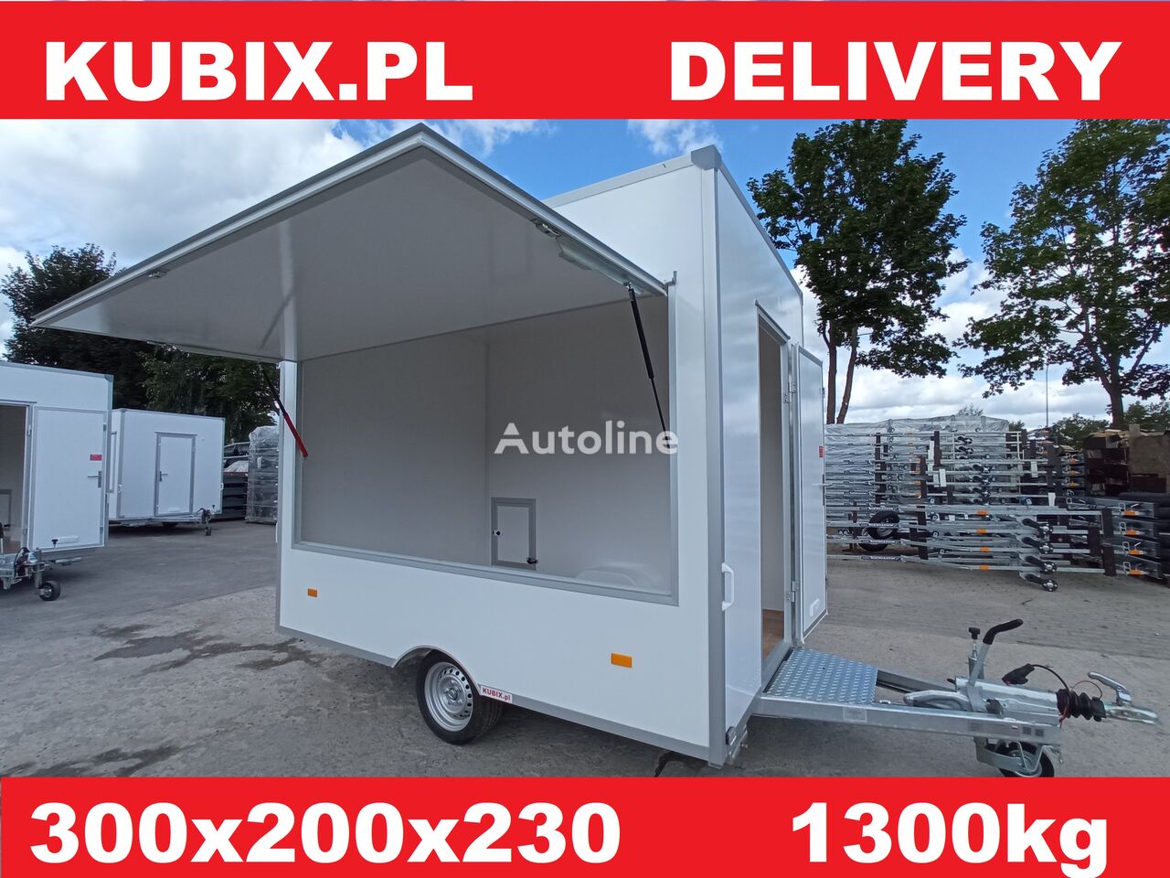 new Kubix Verkaufsanhänger 300x200x230 1300kg, 1 Klappe food trailer