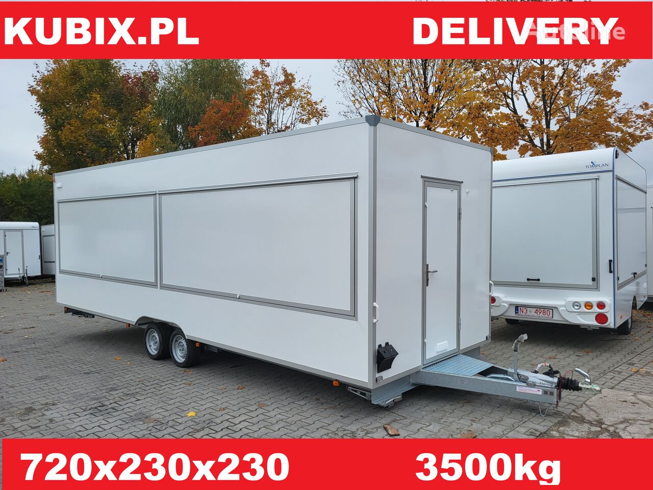 новый прицеп фаст-фуд Kubix Verkaufsanhänger 720x230x230 3500kg, 3 Klappen