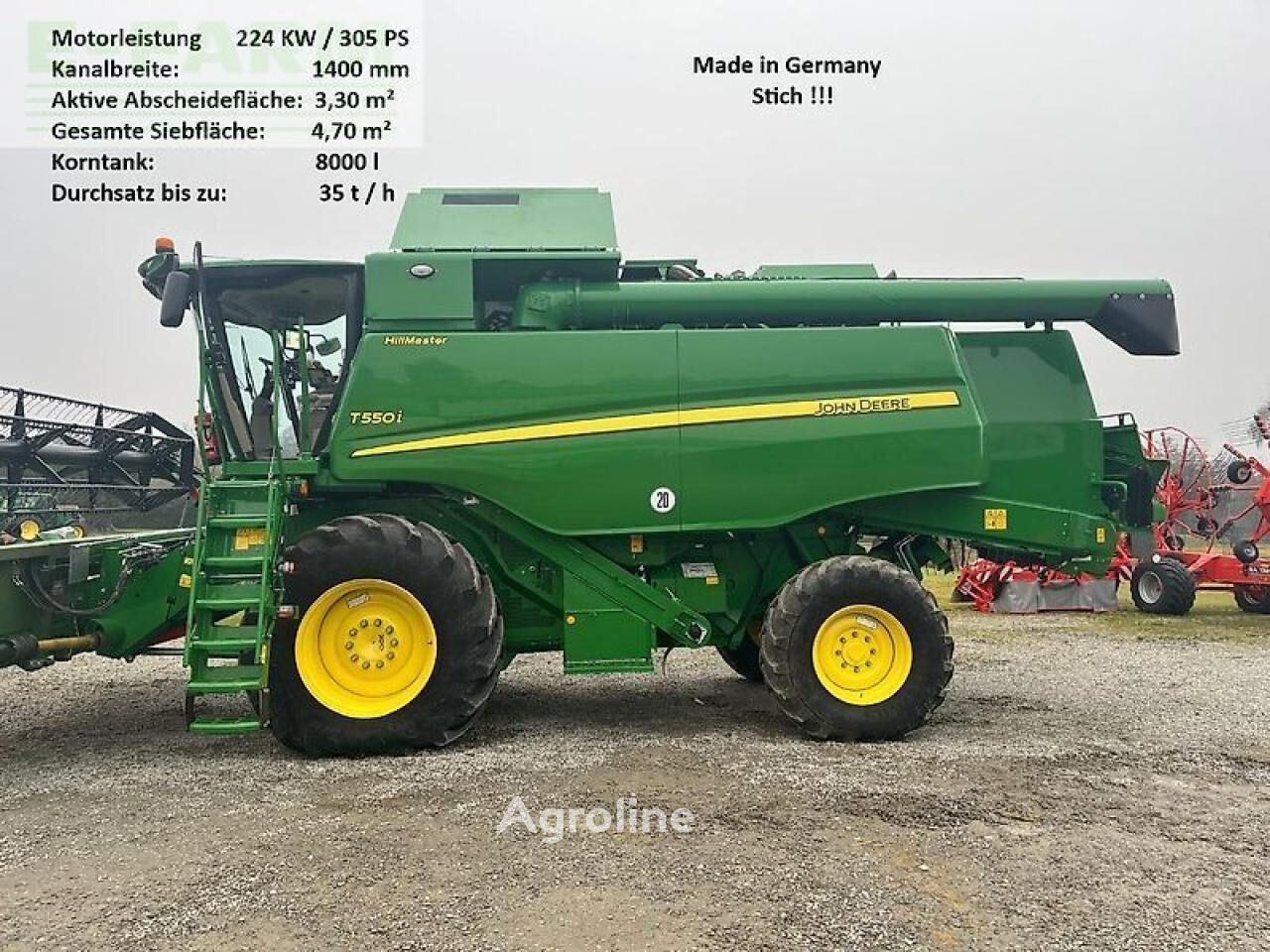 Teraviljakombain John Deere t550i hillmaster mit sw 618 und ssw zürn - Agroline