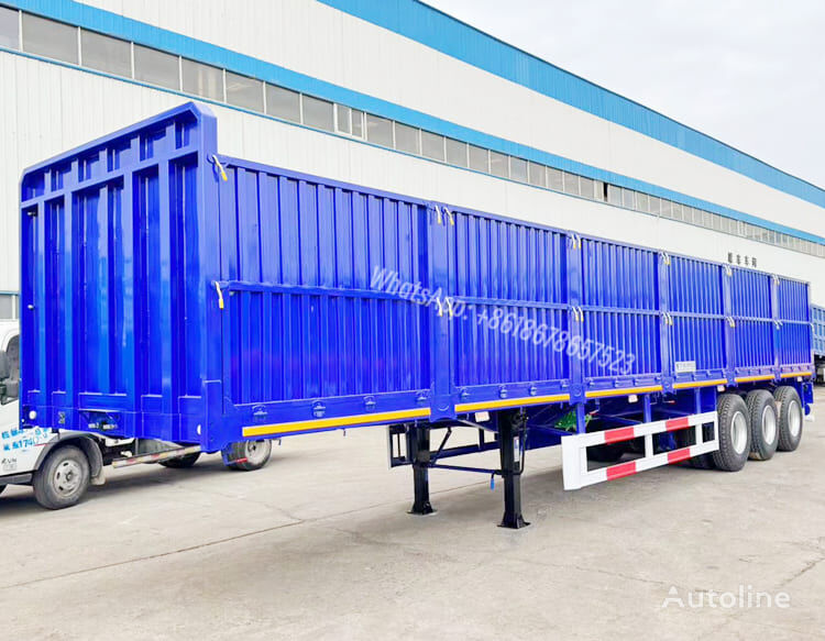 جديدة العربات نصف المقطورة شاحنة نقل الحبوب 3 Axle 60 Tons Sideboard Trailer for Sale Price in Algeria