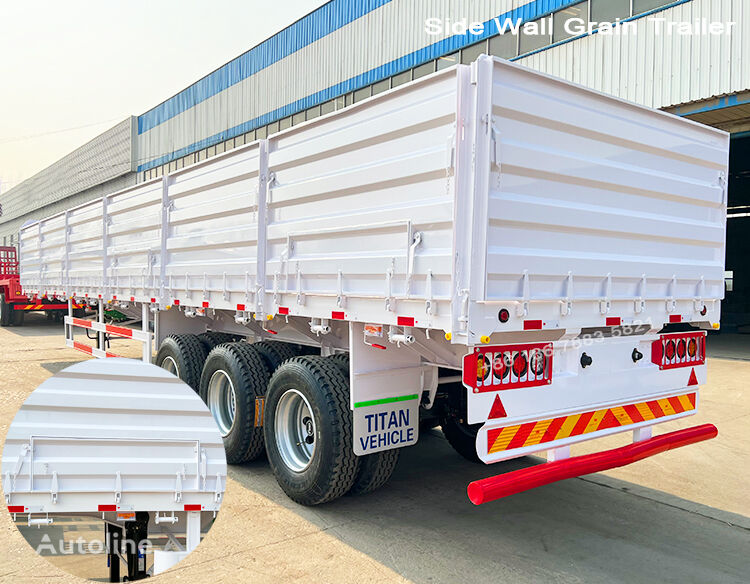 semiremorcă cereale TITAN 3 Axle Side Wall Grain Trailer for Sale in Zambia nouă