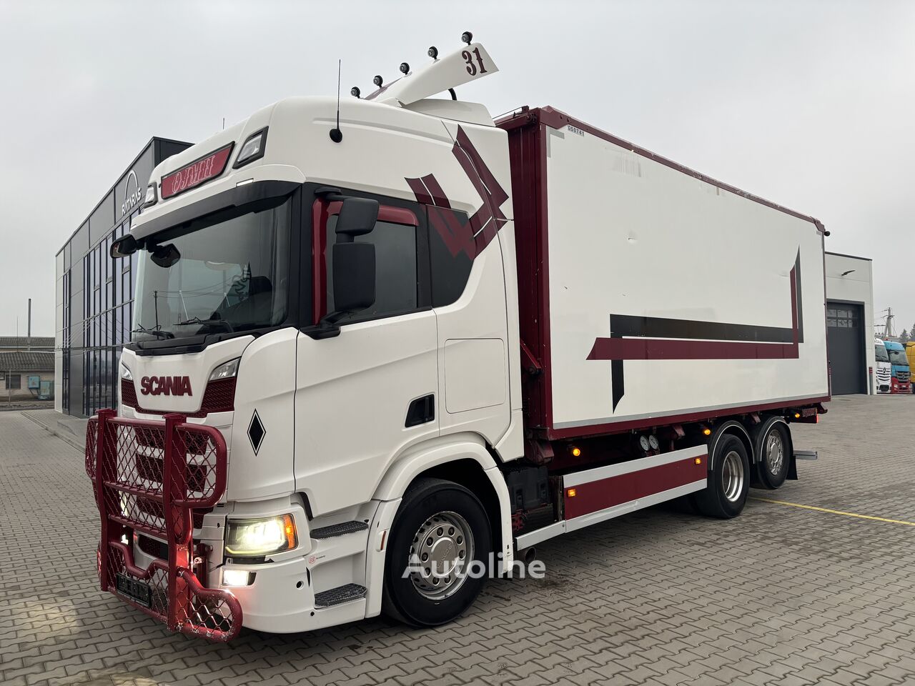 Scania R500 RETARDER LEATHER INTERIOR/STEERING AXLE graantruck