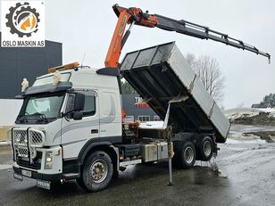 Volvo FM12 340, 2003 Modell kranbil med 3 veis tipp, Manuell gir, heng Getreidekipper