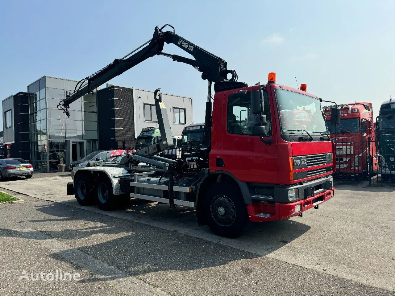 شاحنة ذات الخطاف DAF CF 75 6X2 EURO 2 + HIAB 125-2 + HOOKLIFT