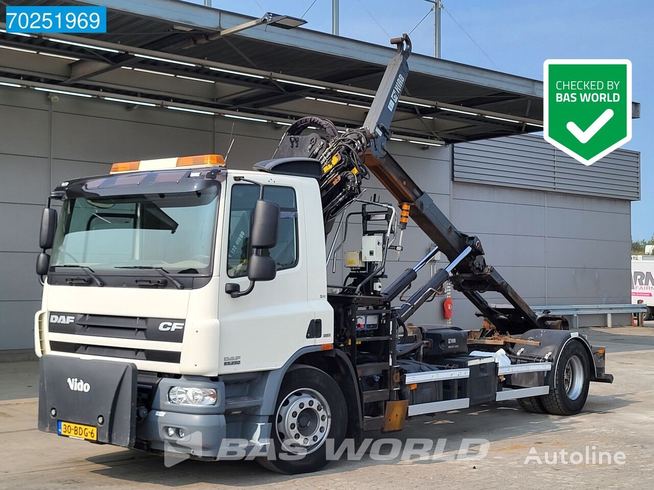 camião polibenne DAF CF65.250 4X2 NL-Truck Hiab 122 E -2 Hiduo EEV