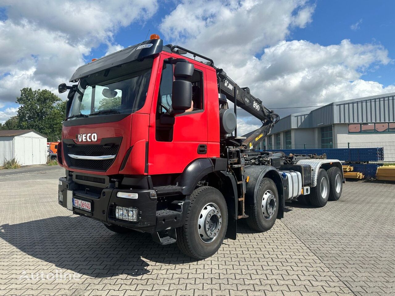 IVECO AD340X480 / Kran Jonserd 890 hook lift truck