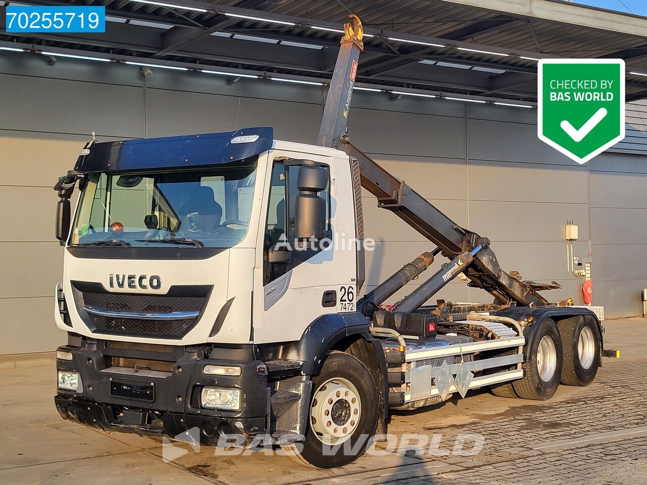 IVECO Stralis 460 6X2 ACC Liftachse 20T Marrel hooklift Euro 6 hook lift truck