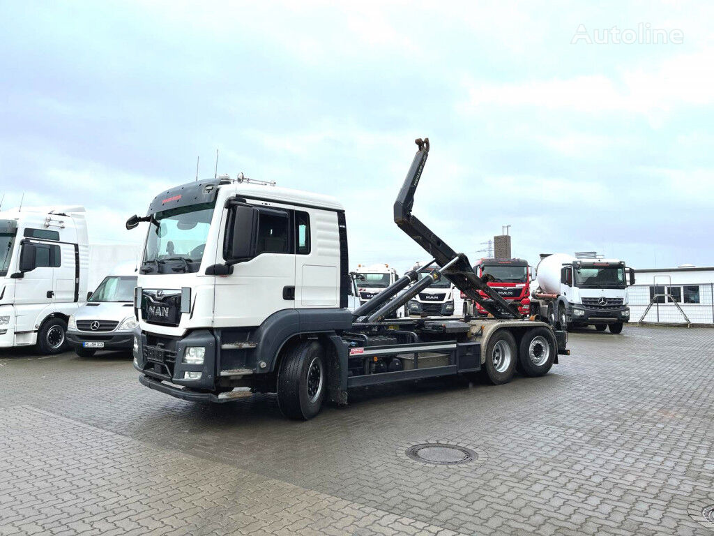 MAN TG-S 26.460 6x2-2 BL Abrollkipper Meiller, Funk haakarm vrachtwagen