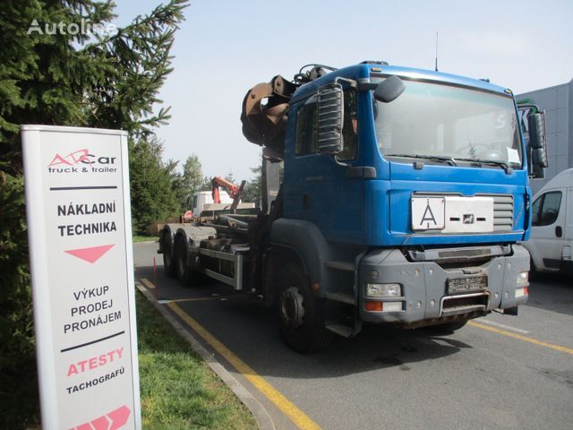 ciężarówka hakowiec MAN TGA 33.400 6x4 BB Abroll + kran LIV Schrottgreif